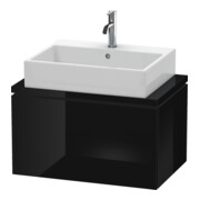Duravit Waschtischunterschrank Compact L-Cube 72x47,7cm, sw hgl, für Konsole, 1 Auszug-1