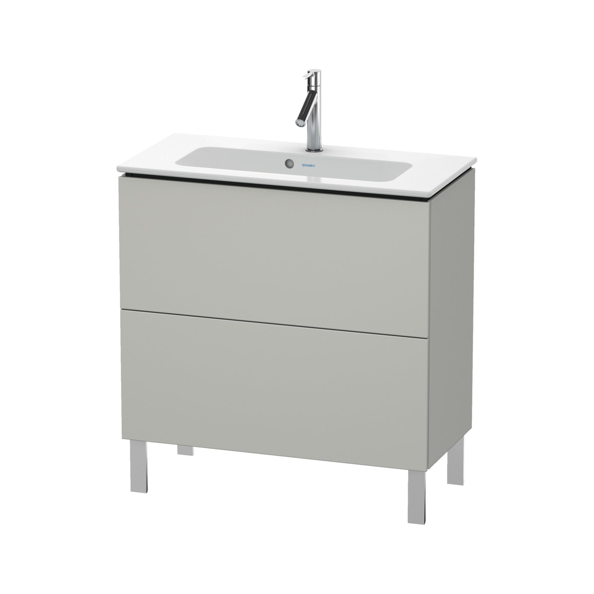 Duravit Waschtischunterschrank Compact L-Cube 82x39,1cm, betongr ma, 2 Ausz., stehend