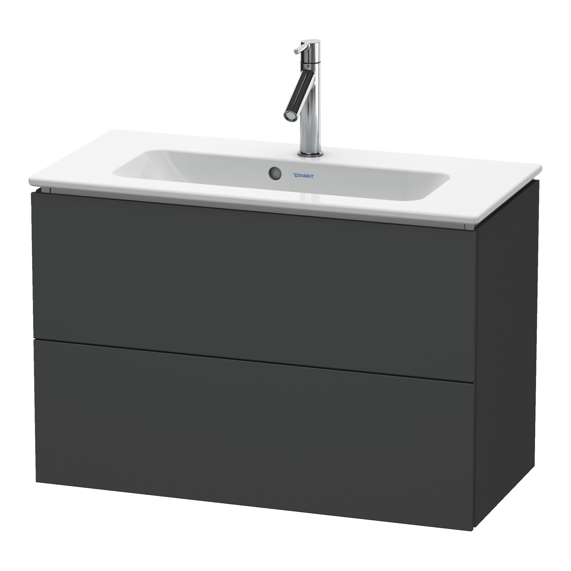 Duravit Waschtischunterschrank Compact L-Cube 82x39,1cm, graph ma, 2 Schub., wandhängend