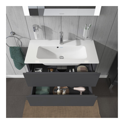 Duravit Waschtischunterschrank Compact L-Cube 82x39,1cm, graph ma, 2 Schub., wandhängend