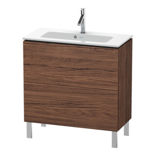 Duravit Waschtischunterschrank Compact L-Cube 82x39,1cm, Nussb dkl., 2 Ausz., stehend