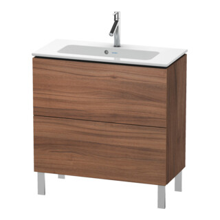 Duravit Waschtischunterschrank Compact L-Cube 82x39,1cm, Nussb Nat, 2 Auszüge, stehend