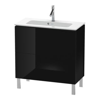 Duravit Waschtischunterschrank Compact L-Cube 82x39,1cm, sw hgl, 2 Auszüge, stehend