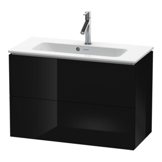 Duravit Waschtischunterschrank Compact L-Cube 82x39,1cm, sw hgl, 2 Schub., wandhängend
