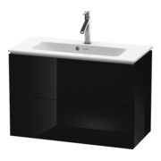 Duravit Waschtischunterschrank Compact L-Cube 82x39,1cm, sw hgl, 2 Schub., wandhängend