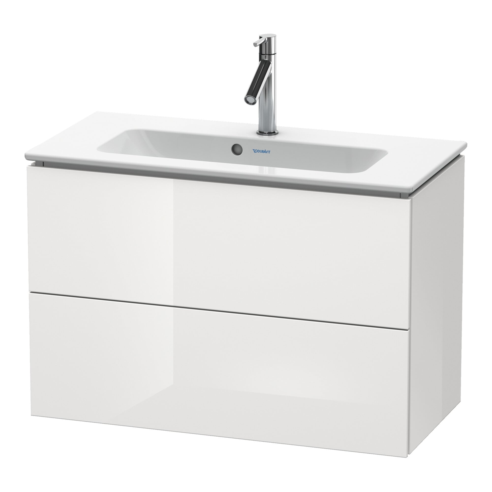 Duravit Waschtischunterschrank Compact L-Cube 82x39,1cm, we. hgl, 2 Schub., wandhängend