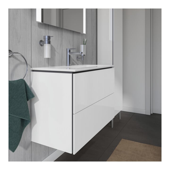 Duravit Waschtischunterschrank Compact L-Cube 82x39,1cm, we. hgl, 2 Schub., wandhängend