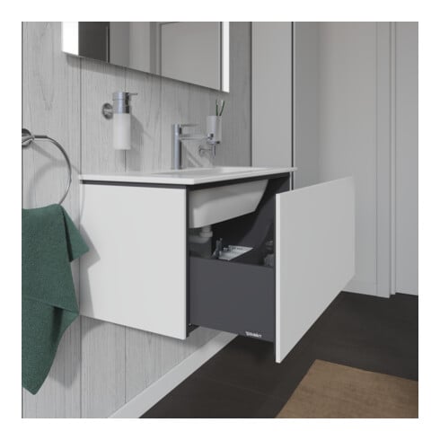 Duravit Waschtischunterschrank Compact L-Cube 82x39,1cm, we. ma, 1 Auszug, wandhängend