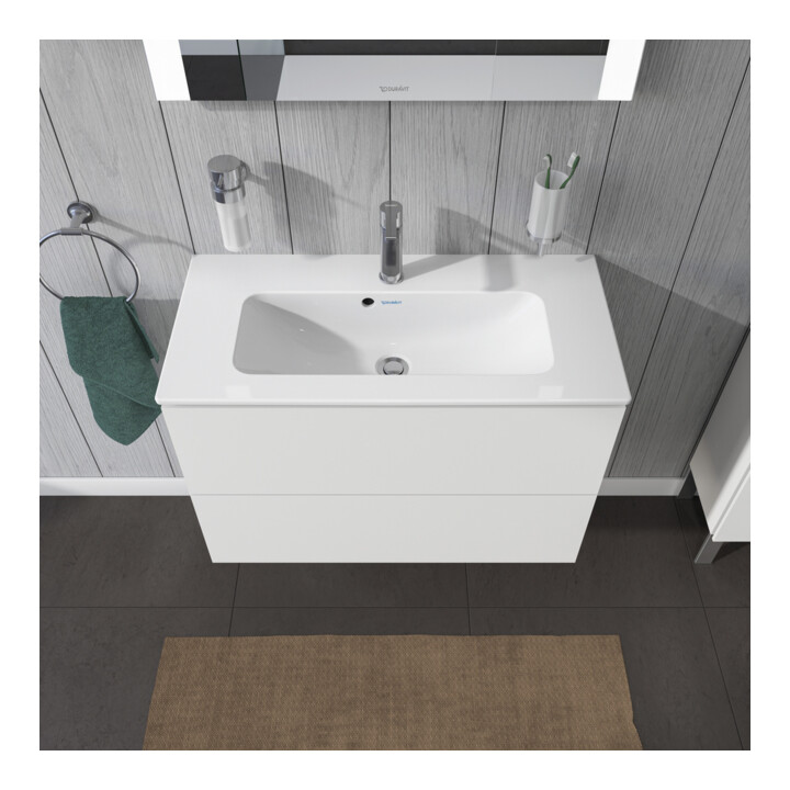 Duravit Waschtischunterschrank Compact L-Cube 82x39,1cm, we. ma, 2 Schub., wandhängend