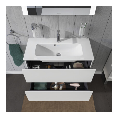 Duravit Waschtischunterschrank Compact L-Cube 82x39,1cm, we. ma, 2 Schub., wandhängend