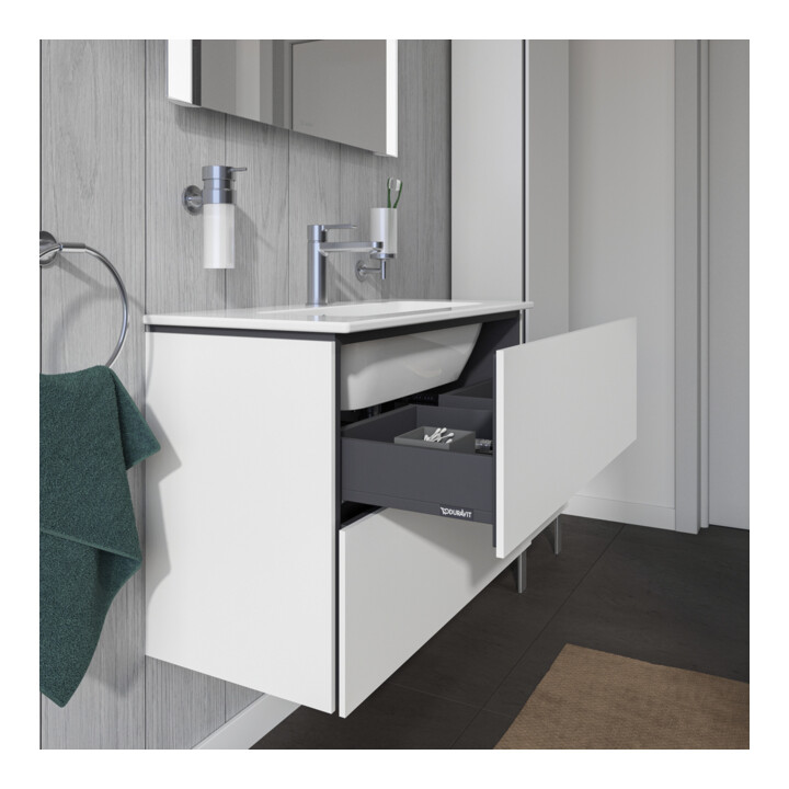 Duravit Waschtischunterschrank Compact L-Cube 82x39,1cm, we. ma, 2 Schub., wandhängend