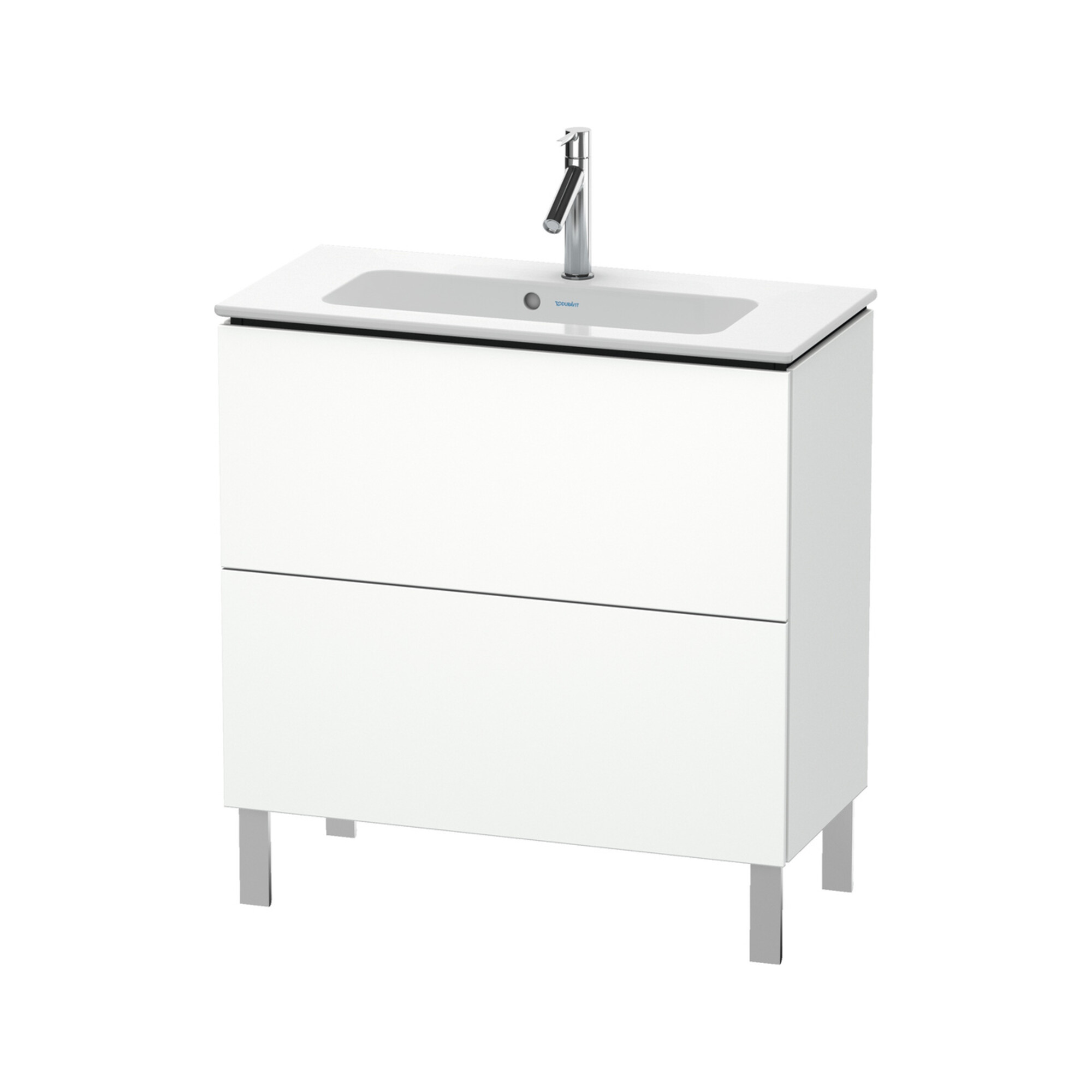Duravit Waschtischunterschrank Compact L-Cube 82x39,1cm, weiß matt, 2 Auszüge, stehend