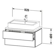 Duravit Waschtischunterschrank Compact L-Cube 82x47,7cm, Nussb dkl., f Kons, 2 Schub.-5