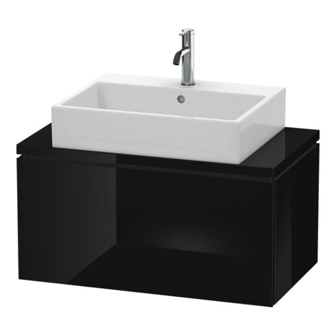 Duravit Waschtischunterschrank Compact L-Cube 82x47,7cm, sw hgl, für Konsole, 1 Auszug