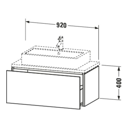 Duravit Waschtischunterschrank Compact L-Cube 92x47,7cm, Ei marm., f Konsole, 1 Auszug