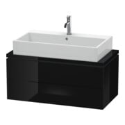 Duravit Waschtischunterschrank Compact L-Cube 92x47,7cm, sw hgl, f Kons, 2 Schubkästen