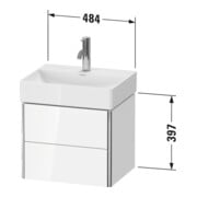 Duravit Waschtischunterschrank Compact XSquare 48,4x39cm, st-g s-matt, 2 Schub., wandhängend-4