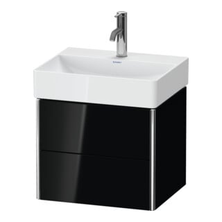 Duravit Waschtischunterschrank Compact XSquare 48,4x39cm, sw hgl, 2 Schub., wandhängend