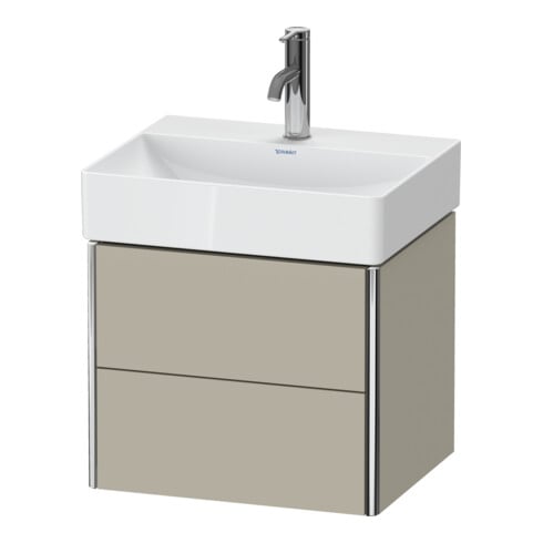 Duravit Waschtischunterschrank Compact XSquare 48,4x39cm, Tau s-matt, 2 Schub., wandhängend