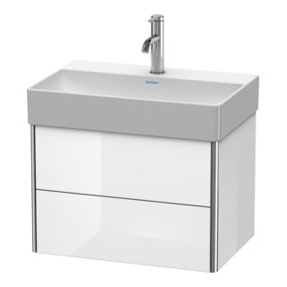Duravit Waschtischunterschrank Compact XSquare 58,4x39cm, blau s-matt, 2 Schub., wandhängend