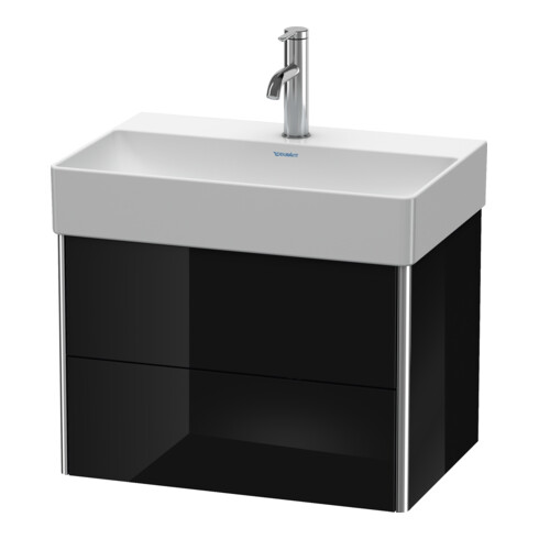 Duravit Waschtischunterschrank Compact XSquare 58,4x39cm, sw hgl, 2 Schub., wandhängend