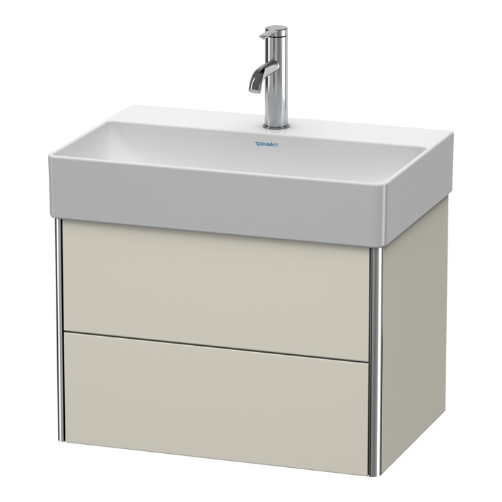 Duravit Waschtischunterschrank Compact XSquare 58,4x39cm, Tau, 2 Schub., wandhängend