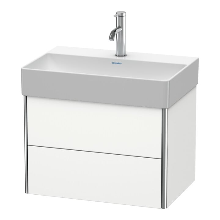 Duravit Waschtischunterschrank Compact XSquare 58,4x39cm, we. s-matt, 2 Schub., wandhängend