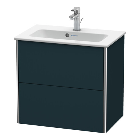 Duravit Waschtischunterschrank Compact XSquare 61x38,8cm, blau s-matt, 2 Schubk., wandhängend