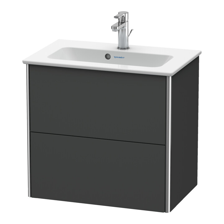 Duravit Waschtischunterschrank Compact XSquare 61x38,8cm, graph m, 2 Schubk., wandhängend