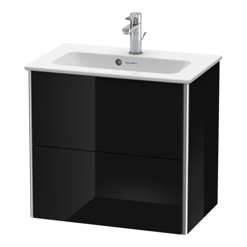 Duravit Waschtischunterschrank Compact XSquare 61x38,8cm, sw hgl, 2 Schubk., wandhängend