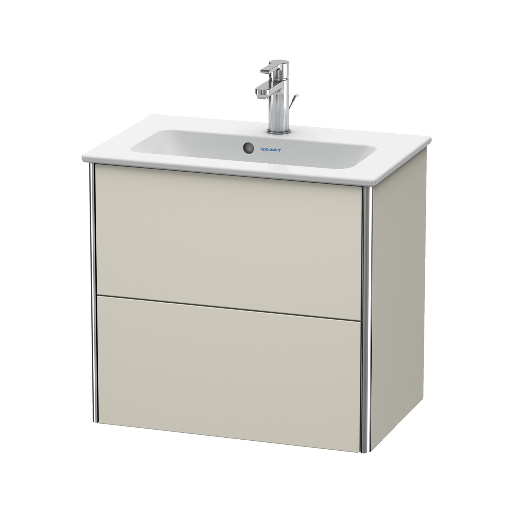 Duravit Waschtischunterschrank Compact XSquare 61x38,8cm, Tau matt, 2 Schubk., wandhängend