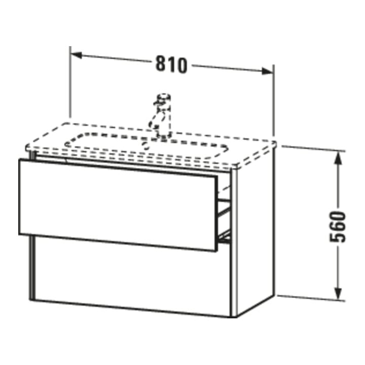 Duravit Waschtischunterschrank Compact XSquare 81x38,8cm, bas. m, 2 Schubk., wandhängend