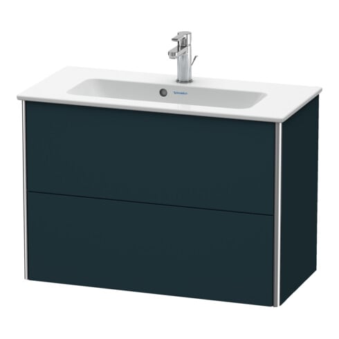 Duravit Waschtischunterschrank Compact XSquare 81x38,8cm, blau s-matt, 2 Schubk., wandhängend