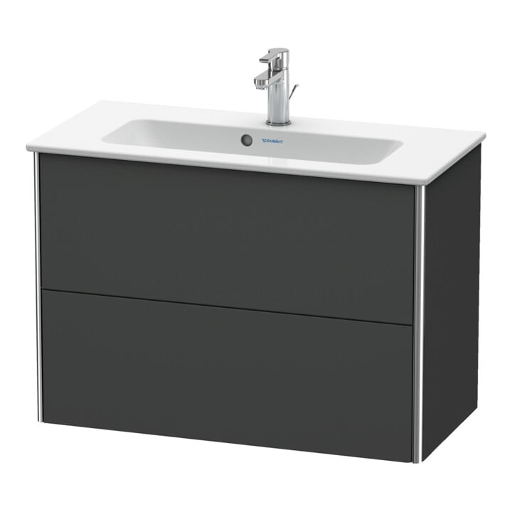 Duravit Waschtischunterschrank Compact XSquare 81x38,8cm, graph m, 2 Schubk., wandhängend