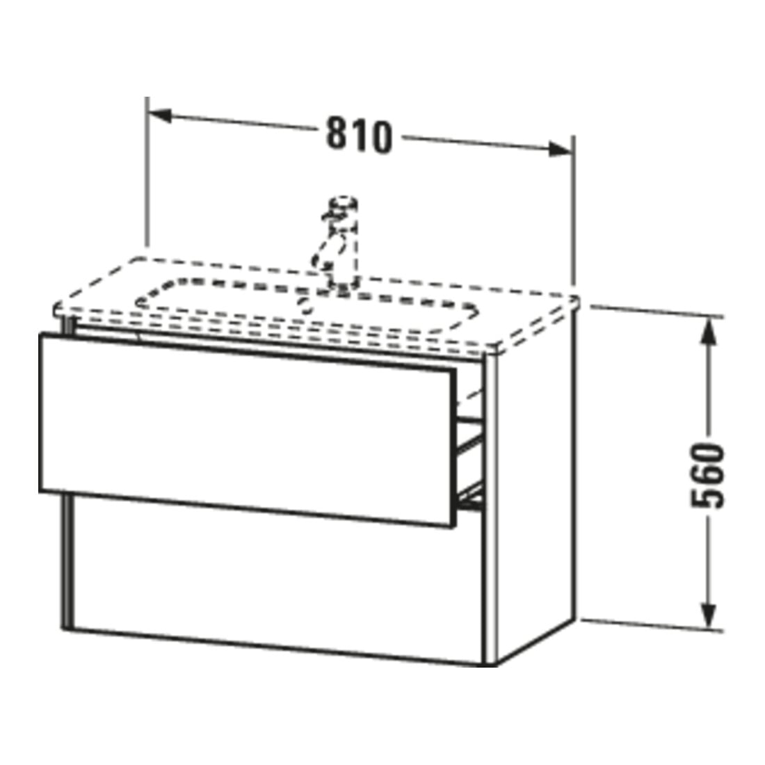 Duravit Waschtischunterschrank Compact XSquare 81x38,8cm, graph m, 2 Schubk., wandhängend