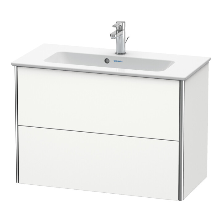 Duravit Waschtischunterschrank Compact XSquare 81x38,8cm, we s-matt, 2 Schubk., wandhängend