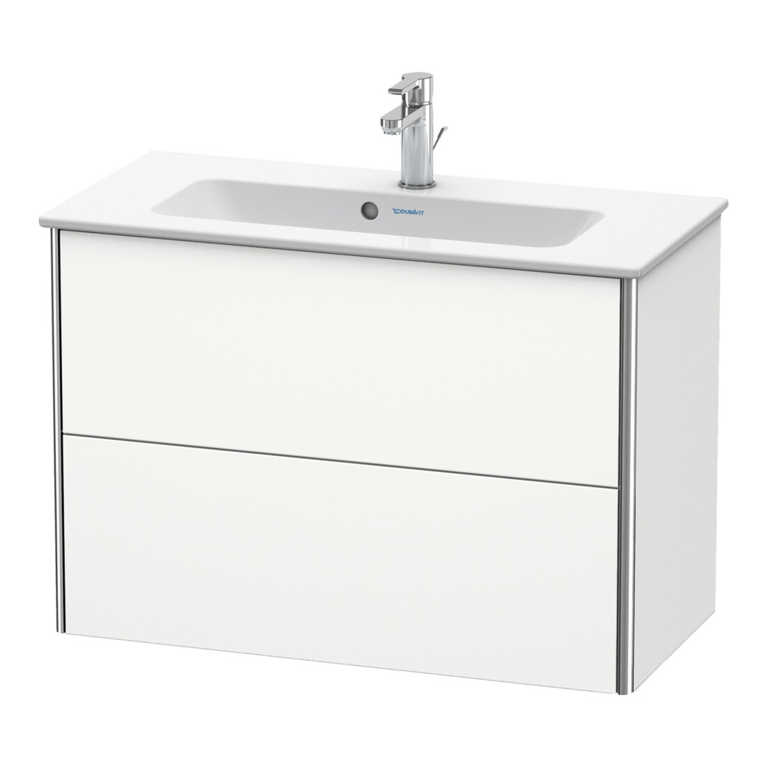 Duravit Waschtischunterschrank Compact XSquare 81x38,8cm, we s-matt, 2 Schubk., wandhängend