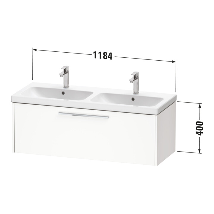 Duravit Waschtischunterschrank D-Code 118,4x40x46cm, 1 A, graph ma, Gr. chr