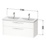 Duravit Waschtischunterschrank D-Code 118,4x55,5x46cm, 2 L, S, ba ma, Gr. chr-3
