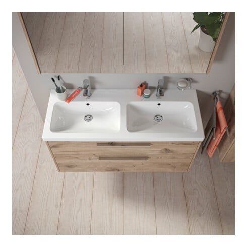 Duravit Waschtischunterschrank D-Code 118,4x55,5x46cm, 2 L, S, E Marmor, G chr