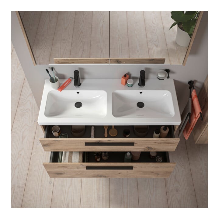 Duravit Waschtischunterschrank D-Code 118,4x55,5x46cm, 2 L, S, E Marmor, G sw