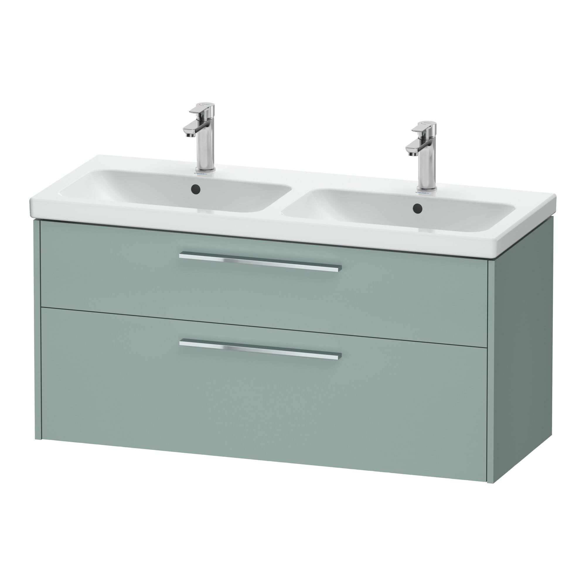 Duravit Waschtischunterschrank D-Code 118,4x55,5x46cm, 2 L, S, fjordg m, G chr