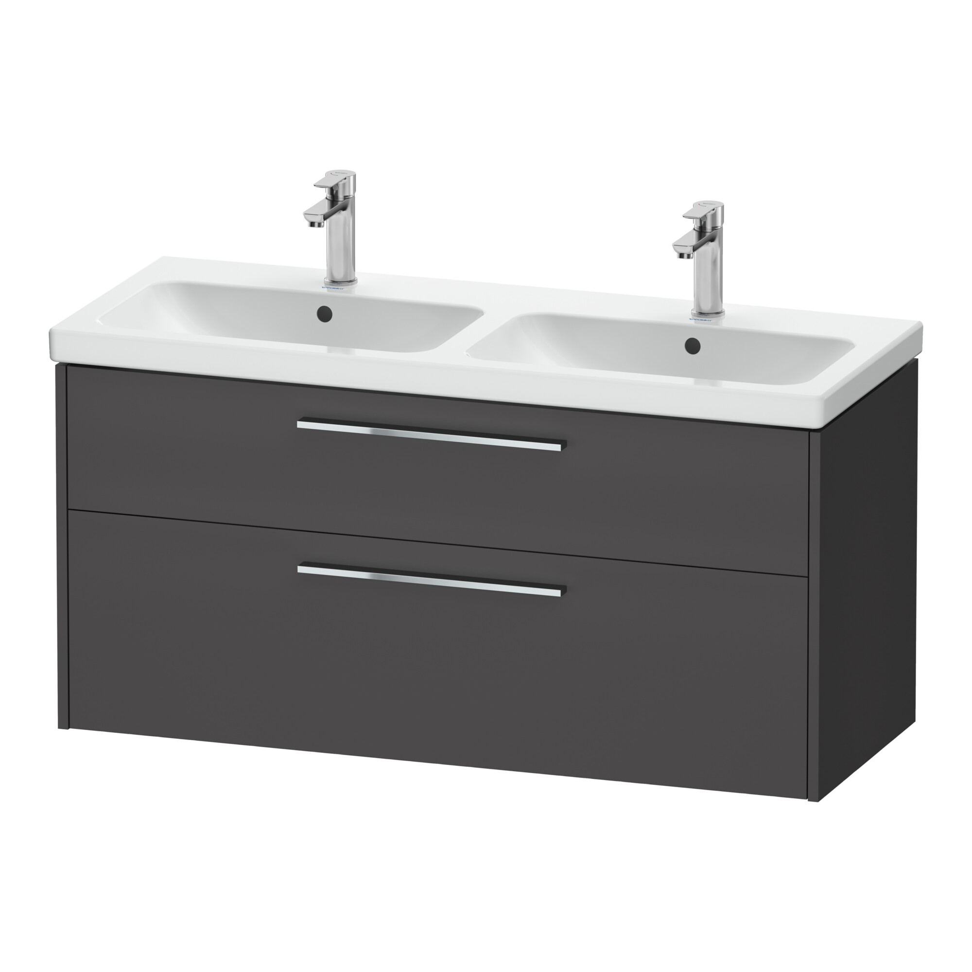Duravit Waschtischunterschrank D-Code 118,4x55,5x46cm, 2 L, S, gra ma, Gr. chr
