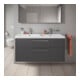 Duravit Waschtischunterschrank D-Code 118,4x55,5x46cm, 2 L, S, gra ma, Gr. chr