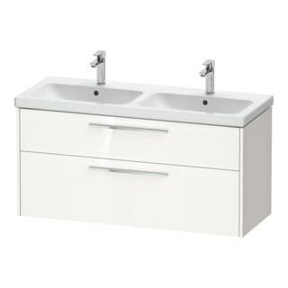 Duravit Waschtischunterschrank D-Code 118,4x55,5x46cm, 2 L, S, w hgl, Gr. chr