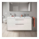 Duravit Waschtischunterschrank D-Code 118,4x55,5x46cm, 2 L, S, w hgl, Gr. chr