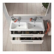 Duravit Waschtischunterschrank D-Code 118,4x55,5x46cm, 2 L, S, w hgl, Gr. chr-5