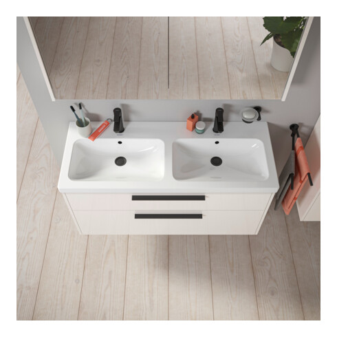 Duravit Waschtischunterschrank D-Code 118,4x55,5x46cm, 2 L, S, we. hgl, Gr. sw