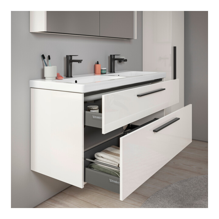 Duravit Waschtischunterschrank D-Code 118,4x55,5x46cm, 2 L, S, we. hgl, Gr. sw