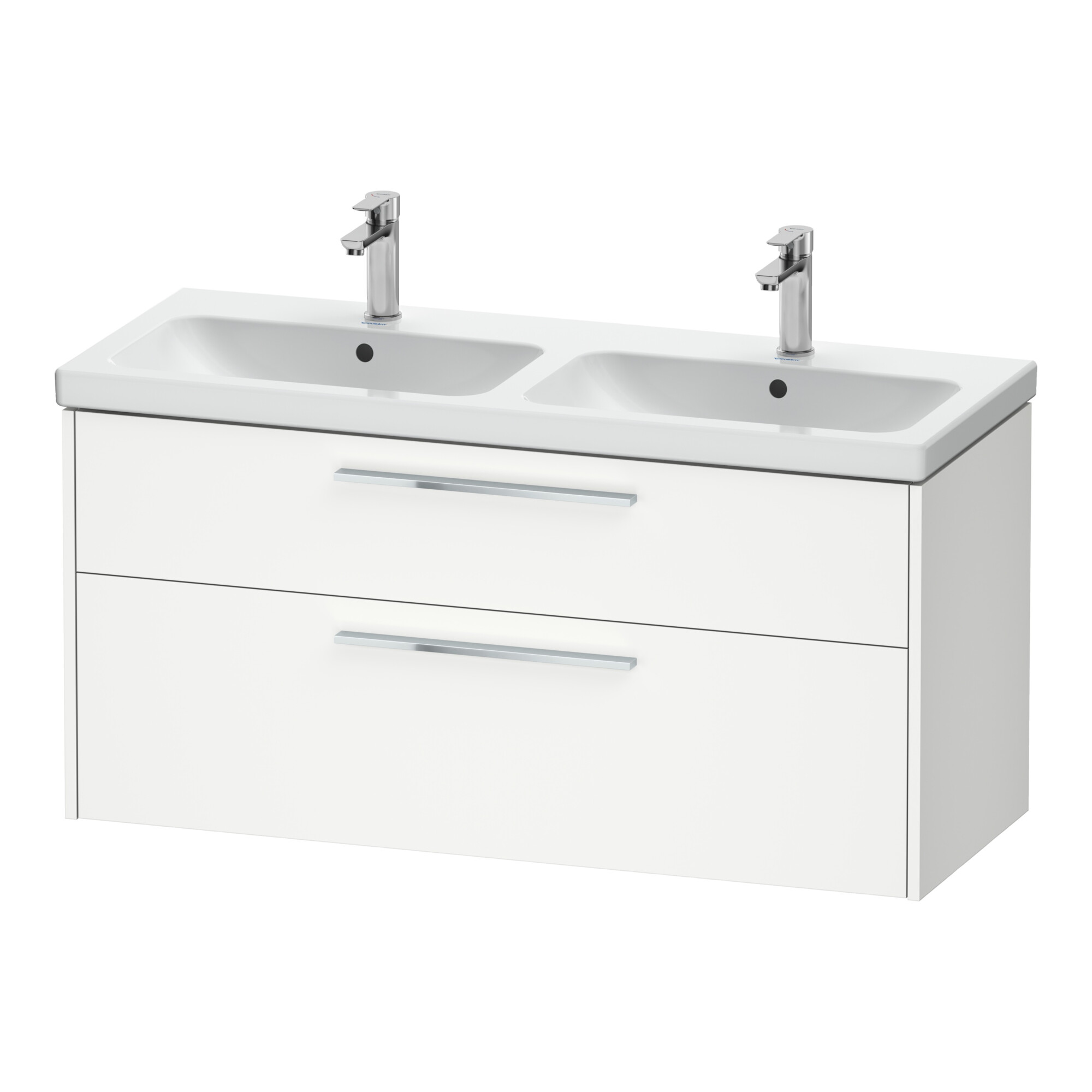 Duravit Waschtischunterschrank D-Code 118,4x55,5x46cm, 2 L, S, we. ma, Gr. chr